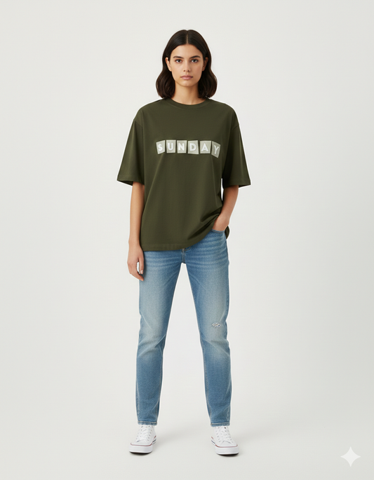 Comfy Sunday Unisex Oversized T-Shirt