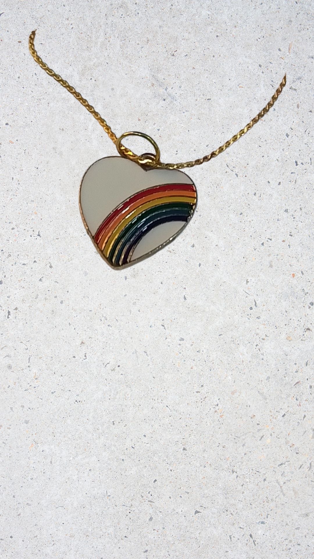 Multicolour heart pendant with chain