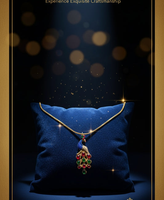 Handcrafted beautifull peacock pendant with chain