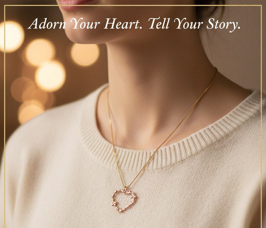 Delicate gold textured heart necklace