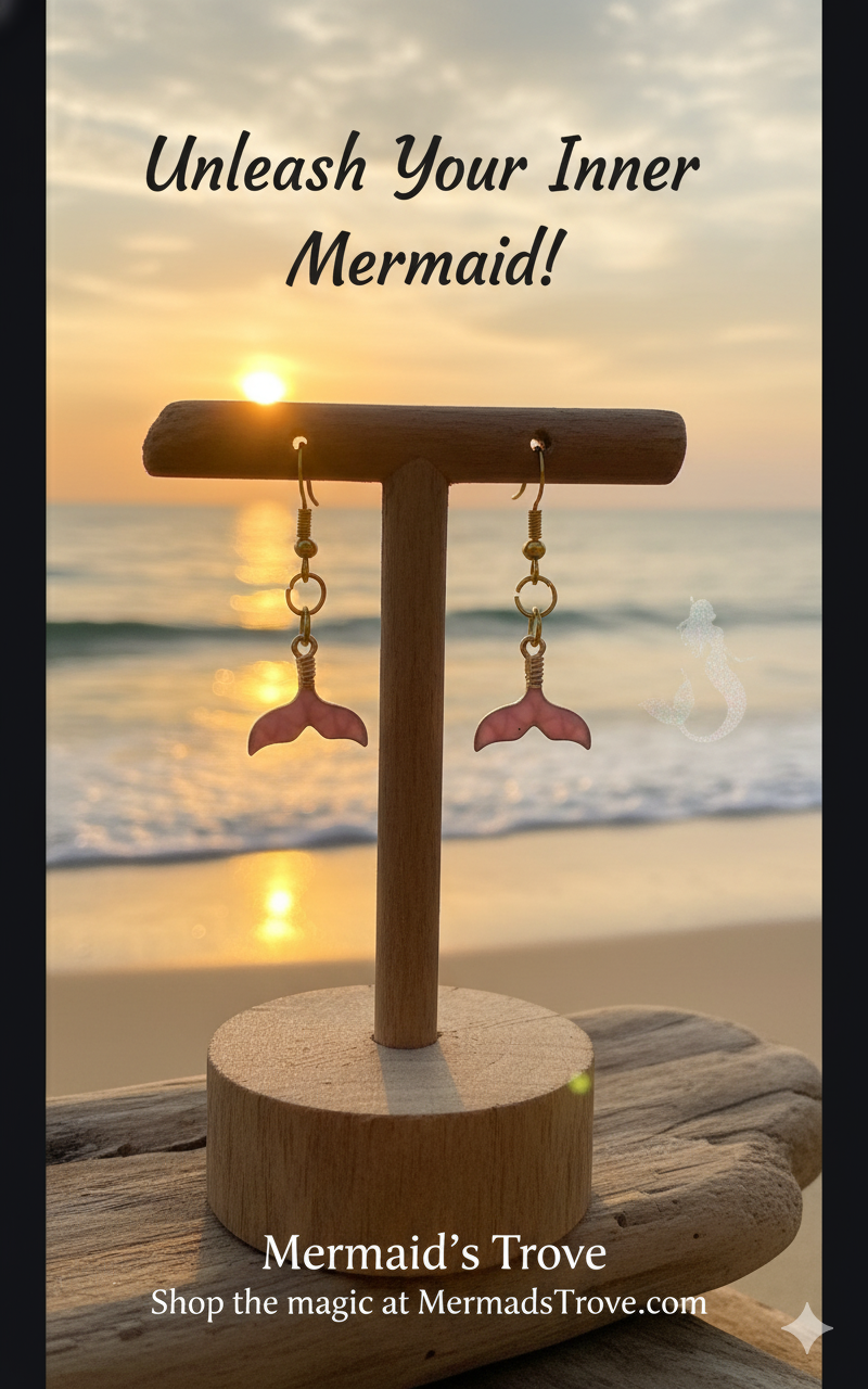 Sparkling mermaid dangling earings