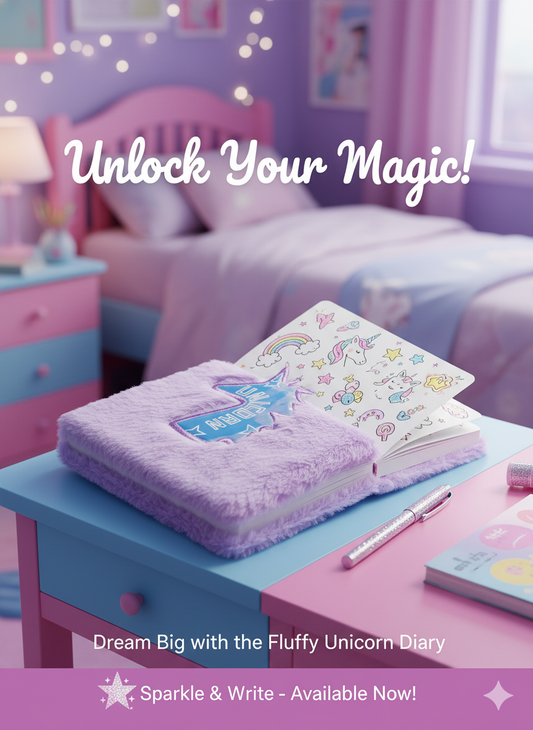 Unicorn  fluffy notebook journal