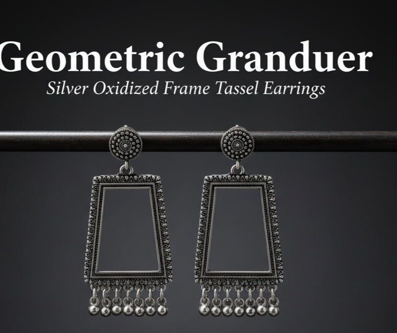 Tribal Geometric tassel earing