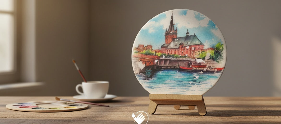 Exclusive Mahal painted resin table decor