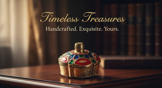 Decoration flower  design kumkum/roli/sindoor small box ,gold tone