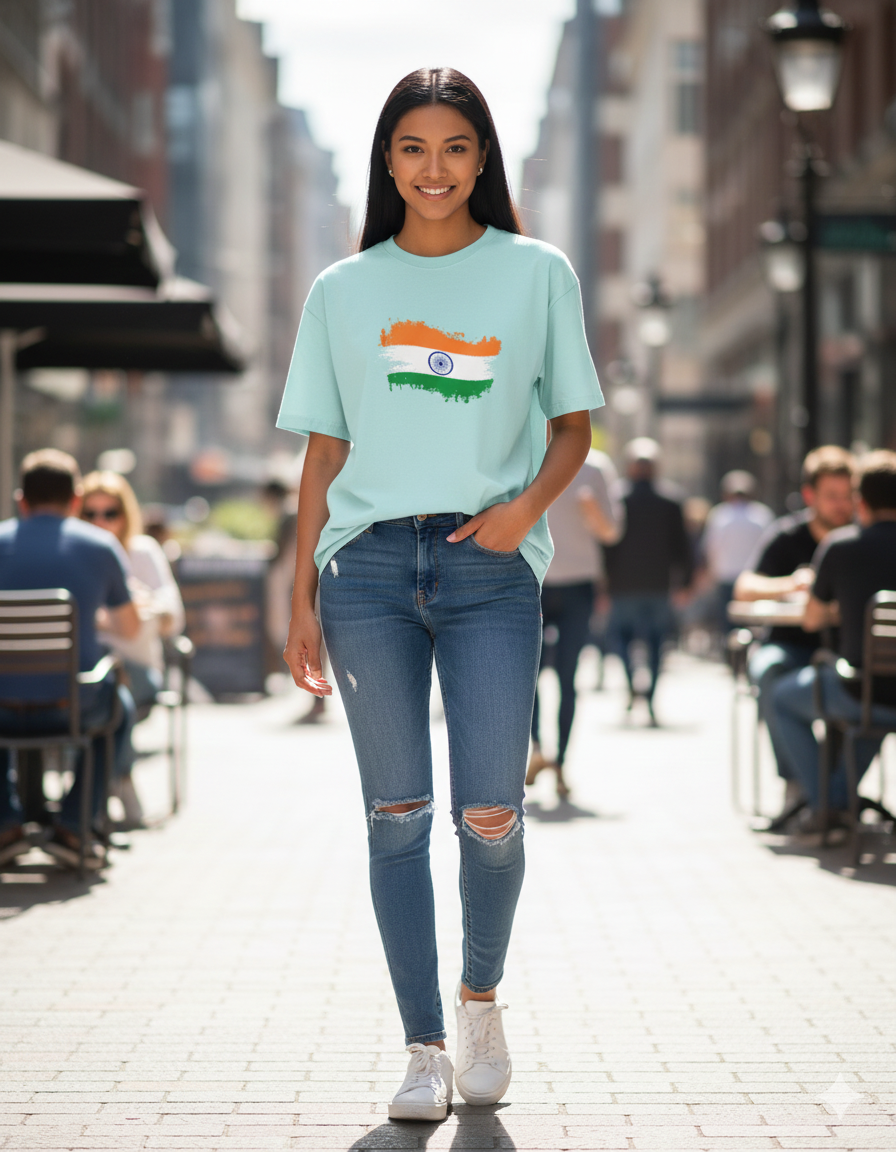 Indian flag Unisex Stretchable  T-shirt