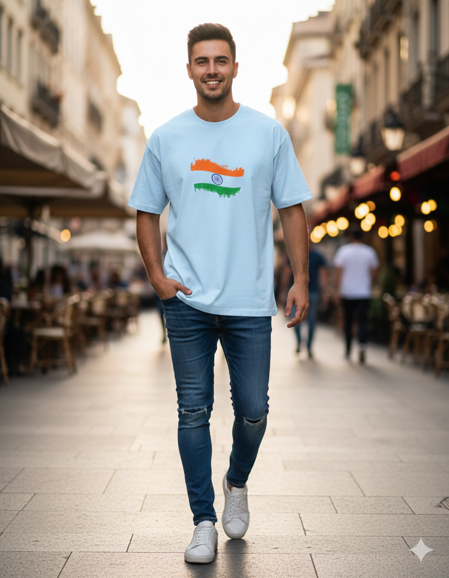 Indian flag Unisex Stretchable  T-shirt