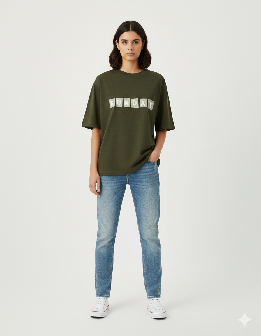 Comfy Sunday Unisex Oversized  T-Shirt