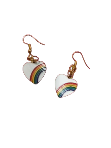 Multicolour heart earing
