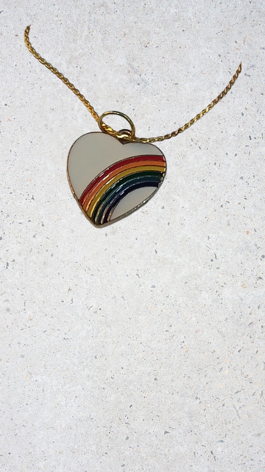 Multicolour heart pendant with chain