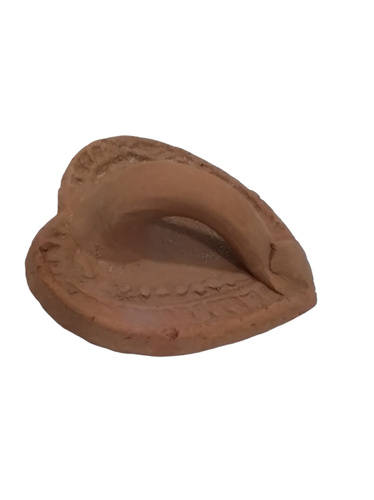 Heart shape Traditional Indian clay scrubber with handle