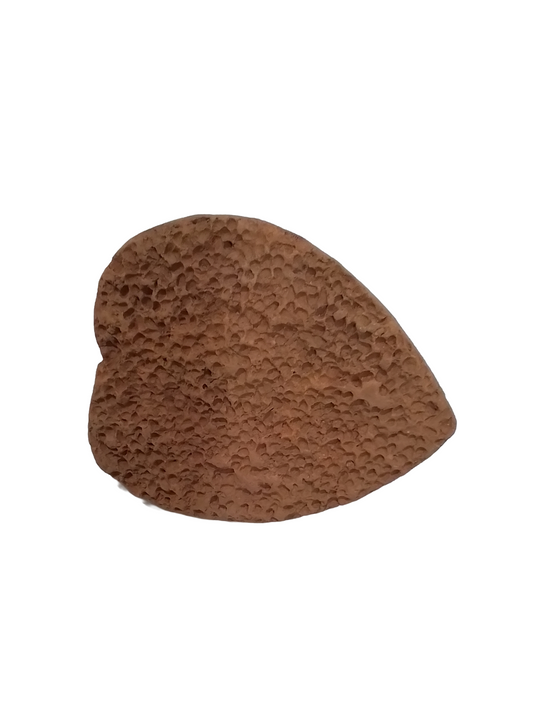 Heart shape Traditional Indian clay scrubber with handle