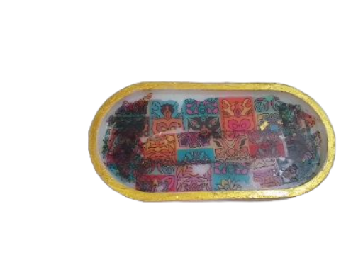 Multicolor resin tray